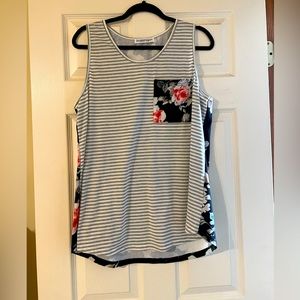 Snapdragon Floral and Stripe Contrast Tank 🌷